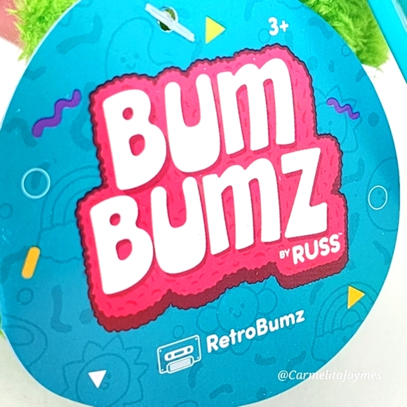 ✌️ Megs ☮️ Peace Sign Retro Bumz Lightning Clip Russ Bum Bumz Beaded Plush NWT - Picture 3 of 9